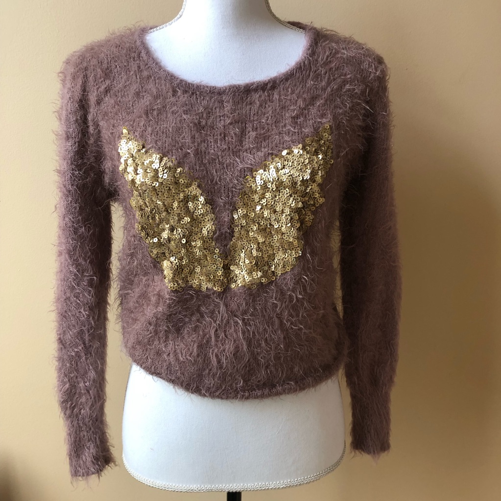 Fuzzy Sequin Sweater